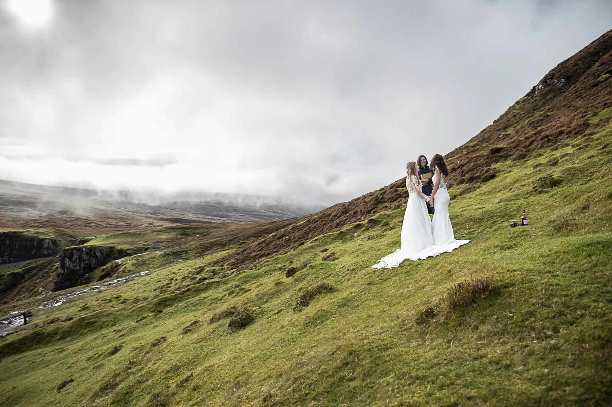 marriage vows with misty background
