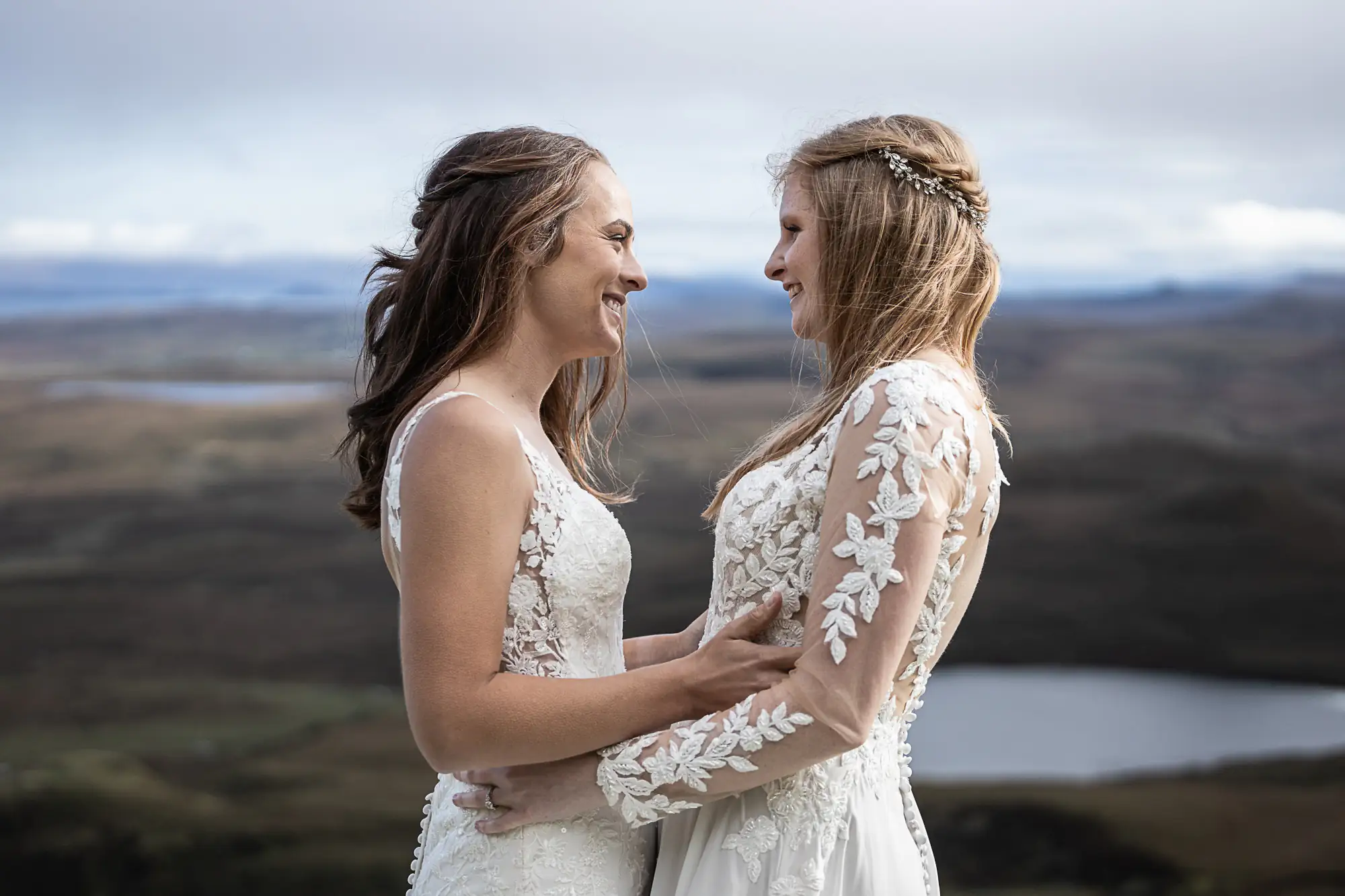 close up of two girls smiling after marrying