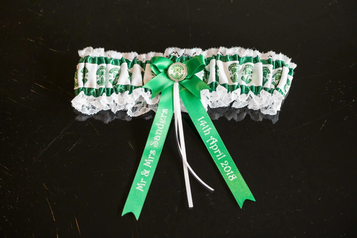 bridal garter green and white Hibernian Football Club