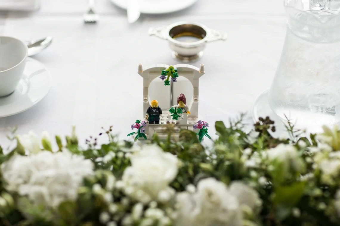 Apex Grassmarket Hotel - lego bride and groom on top table