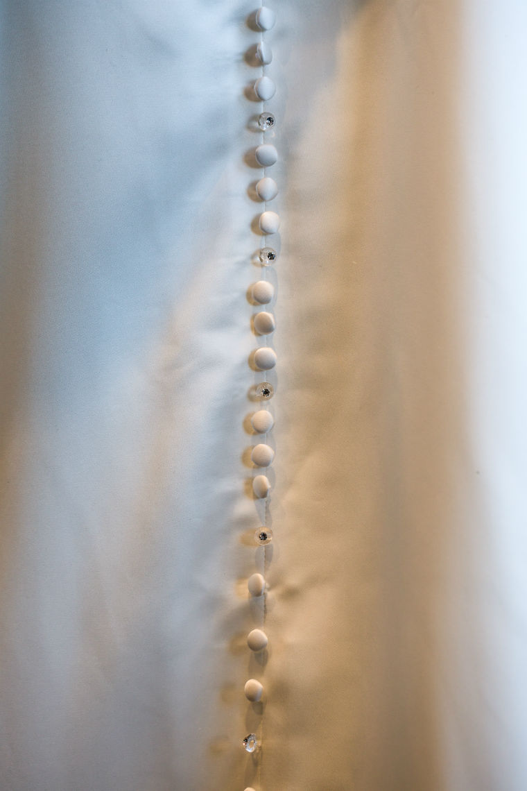 bridal dress buttons detail