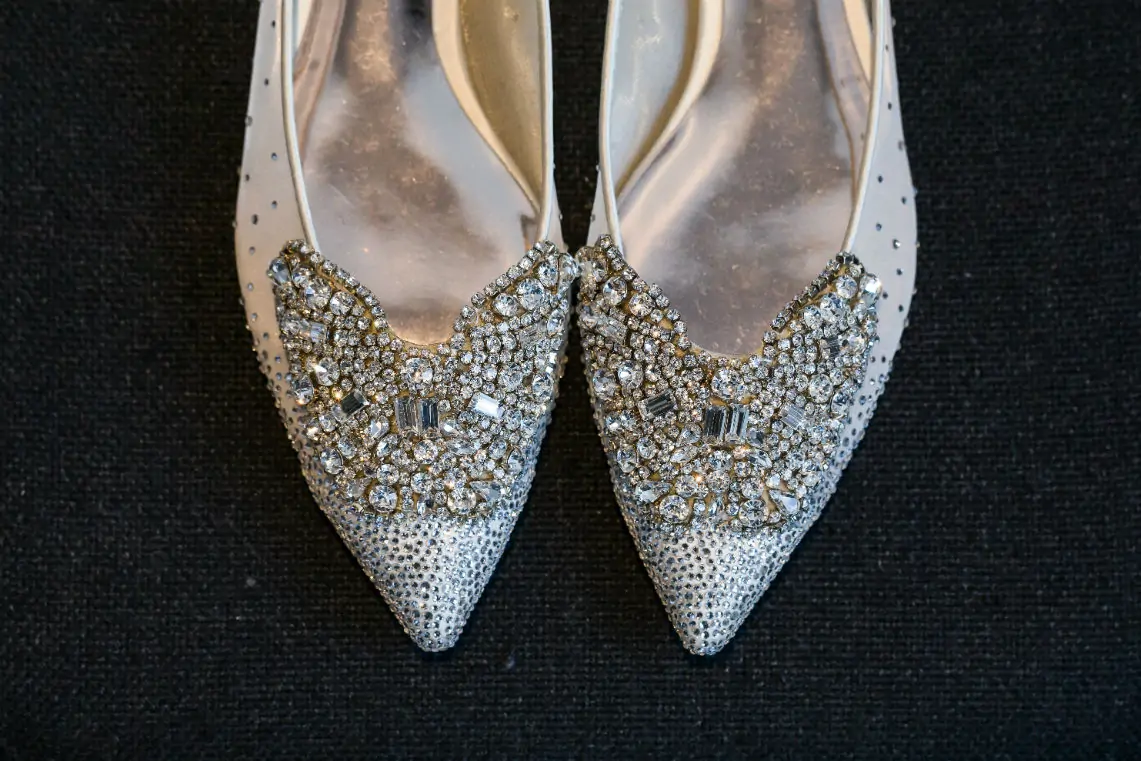 bridal shoes with crystal detailing