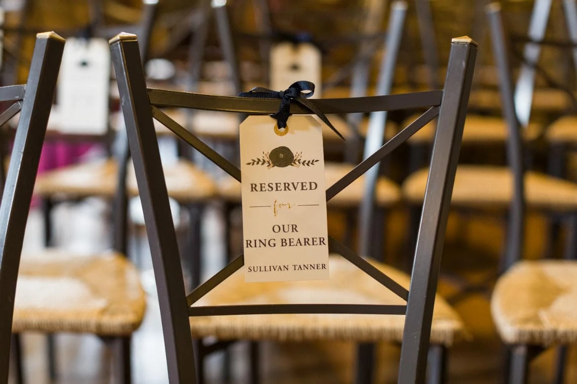Auld Keep Great Hall chair reserved ring bearer