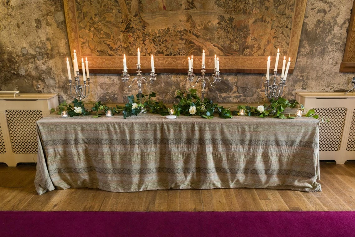 Auld Keep Great Hall table with candles