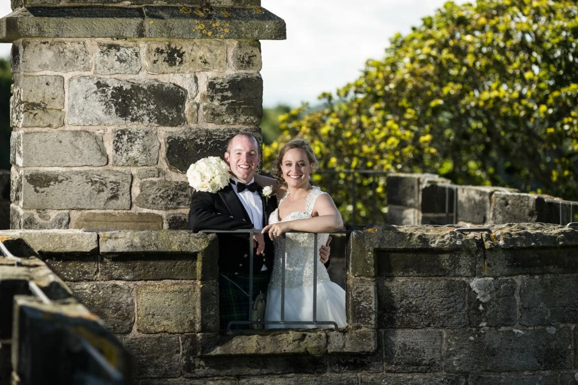 Auld Keep rooftop newlyweds