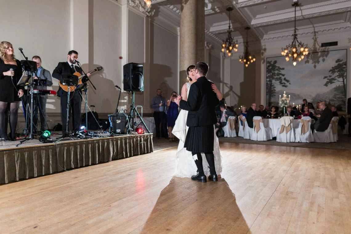 newlyweds first dance in the Sir Walter Scott Suite