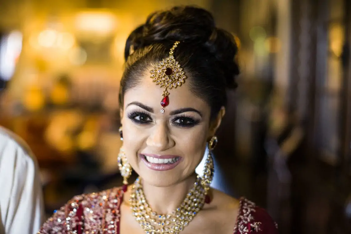 Portrait of bride smiling