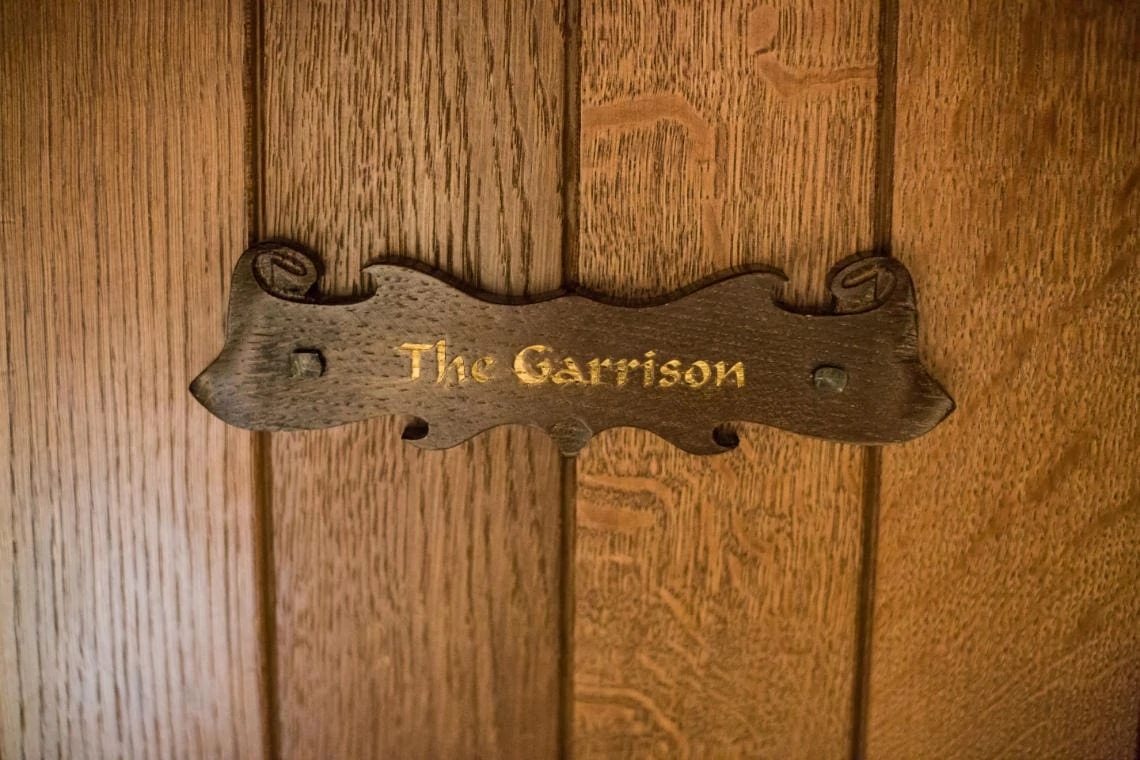 Garrison door sign