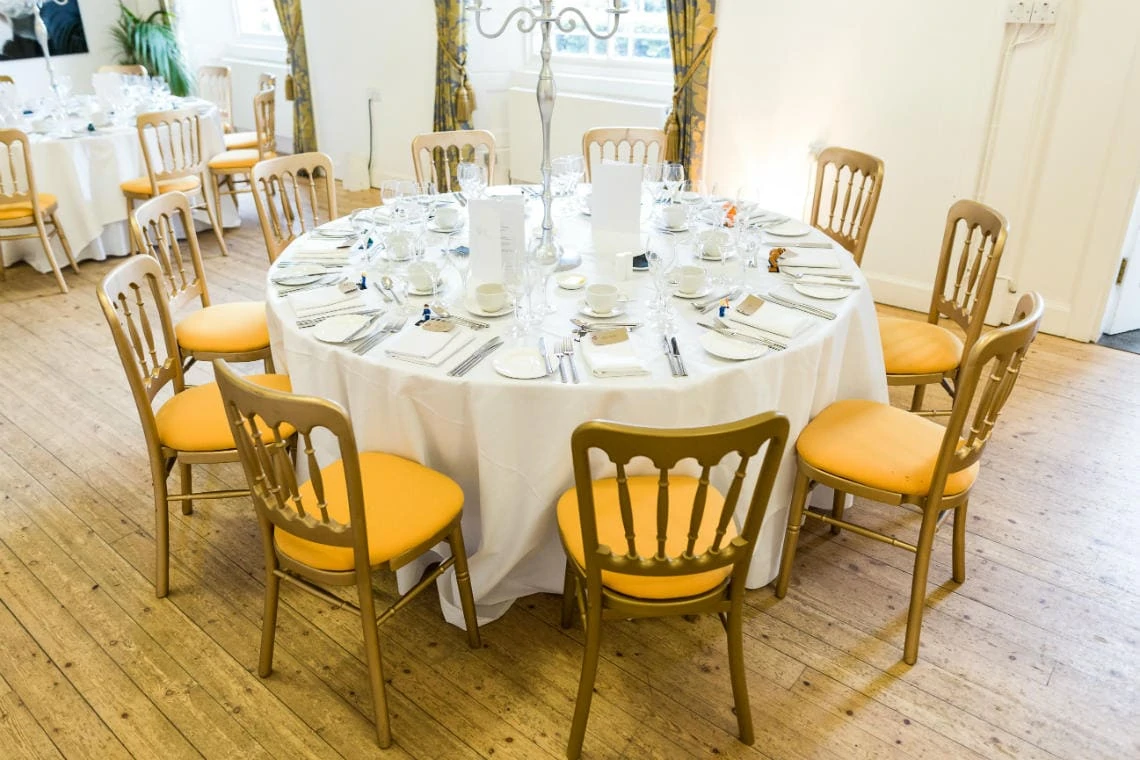 Caledonian Hall setup for wedding meal