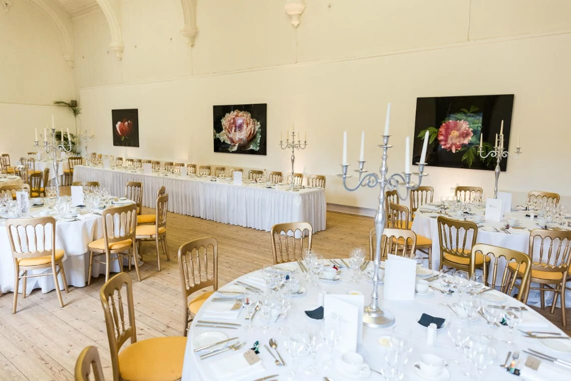 Caledonian Hall wedding meal setup