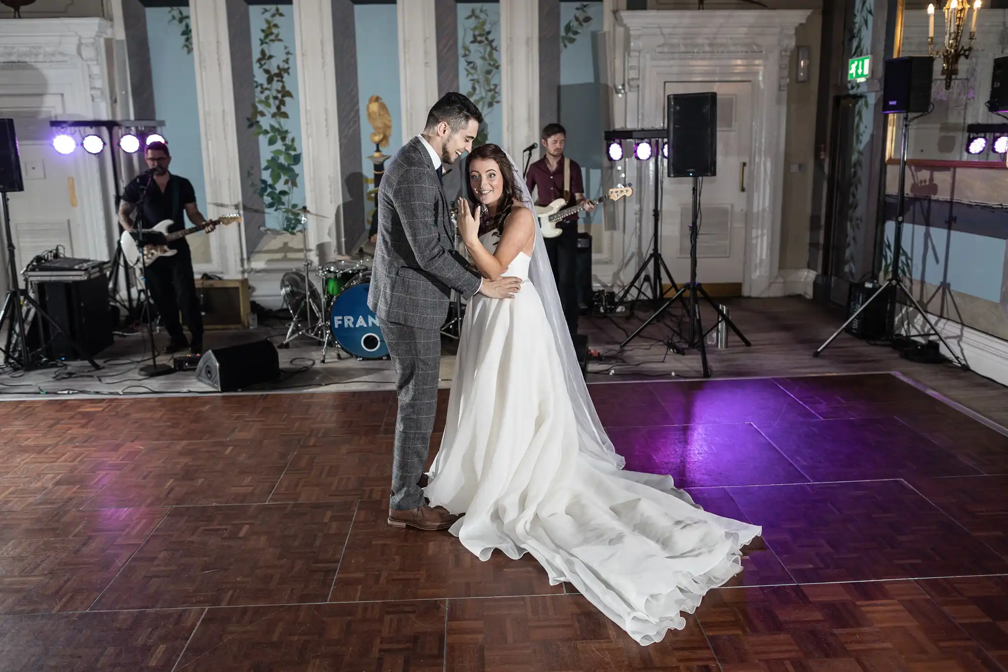 newlyweds' first dance in the Castle Suite