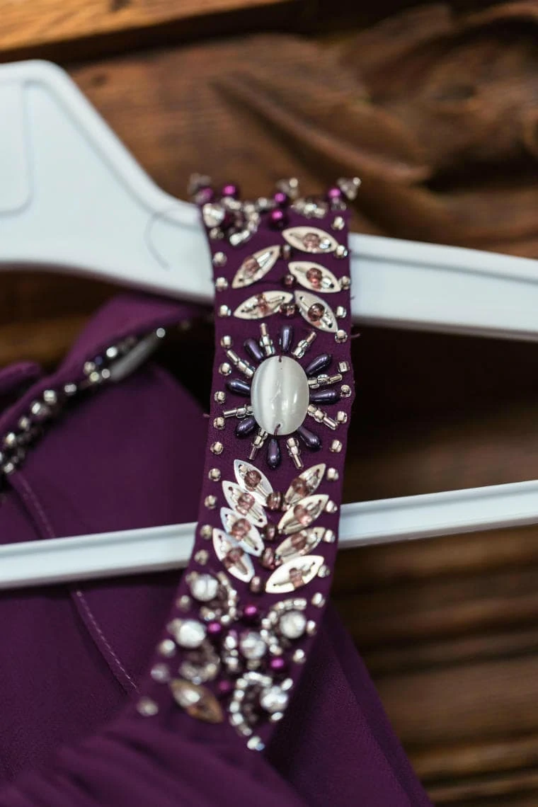 bridesmaids purple dresses details