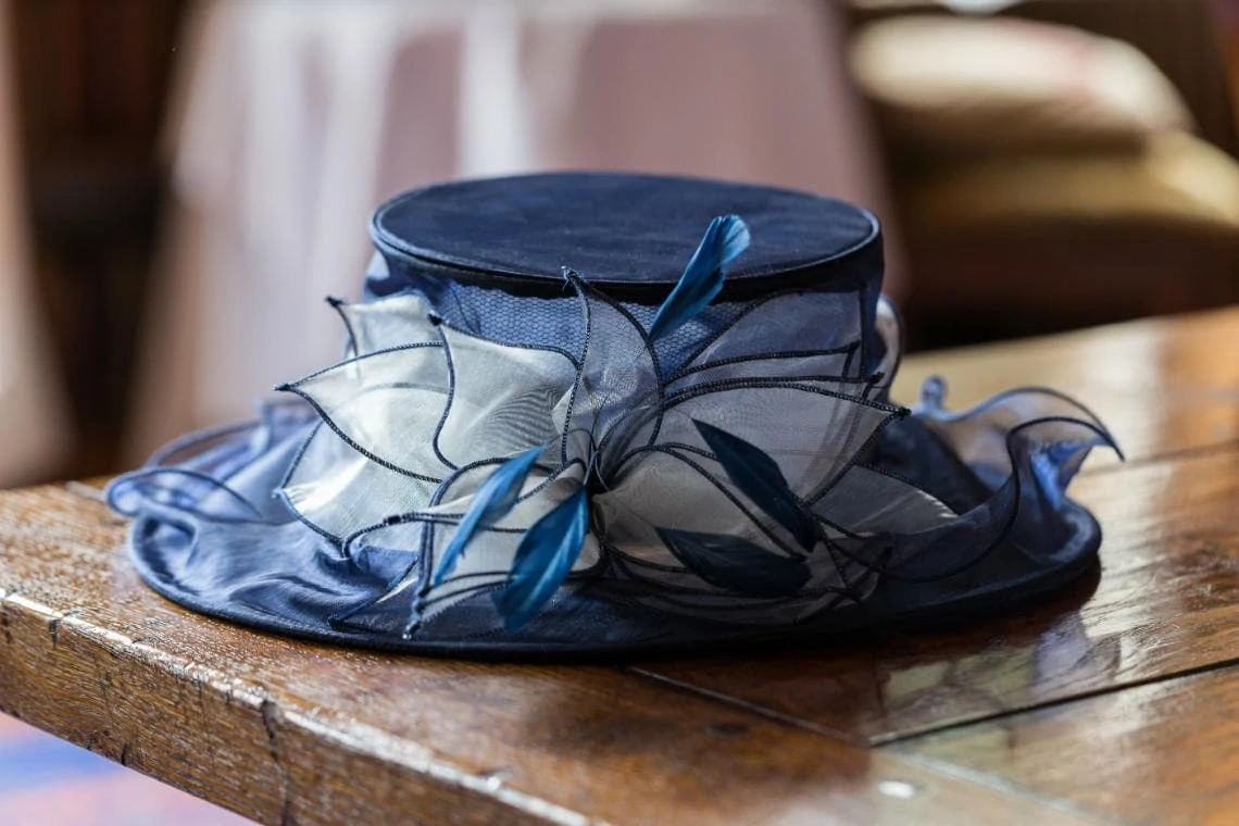 mother of the bride's hat navy blue