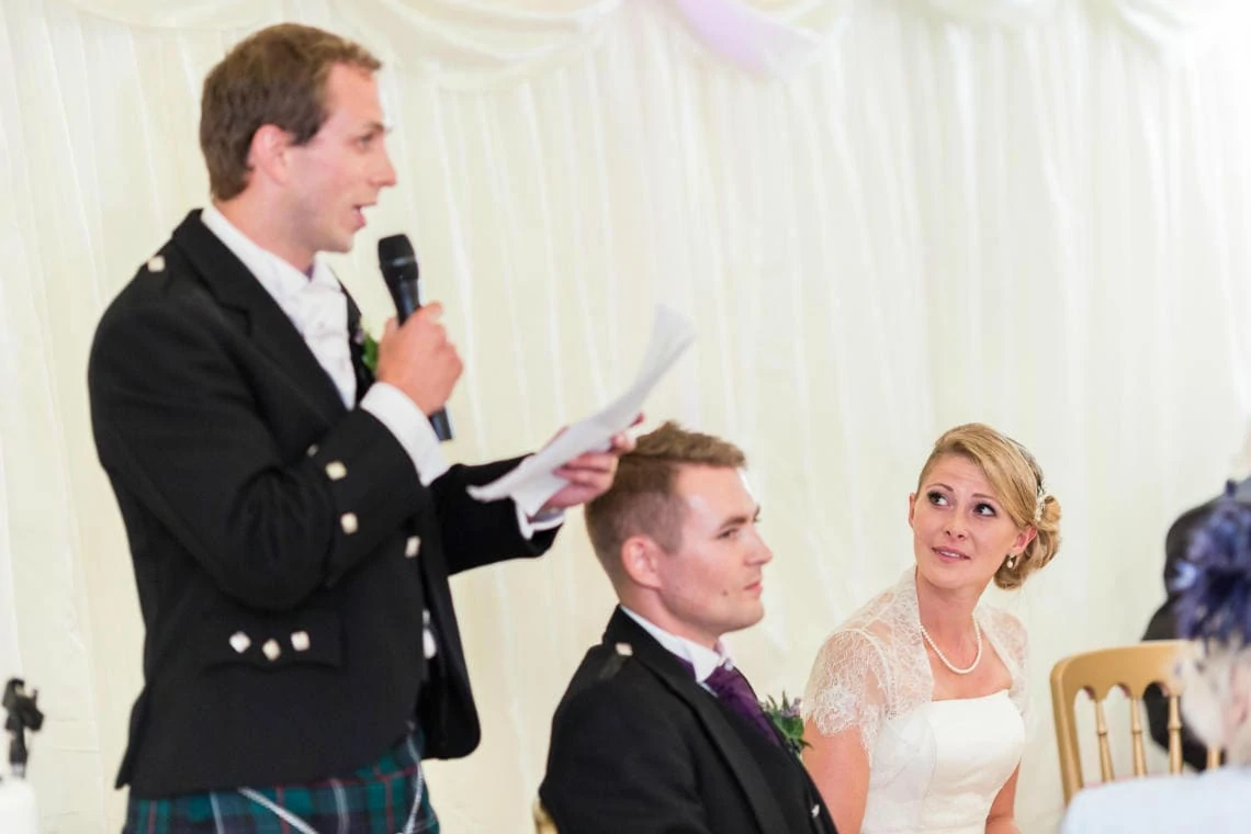 groom's speech in The Pavilion