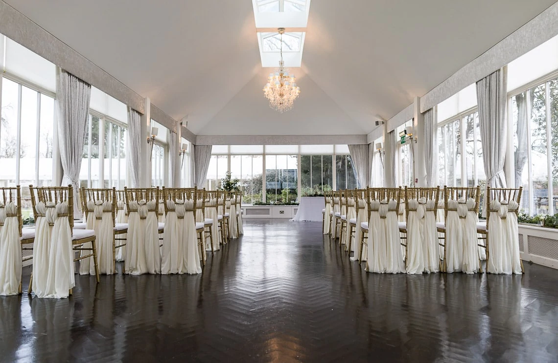 The Orangery set up for a wedding