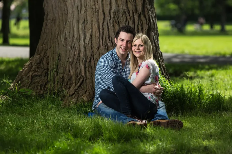 Pre-wedding photography at Inverleith Park with Clare and Craig