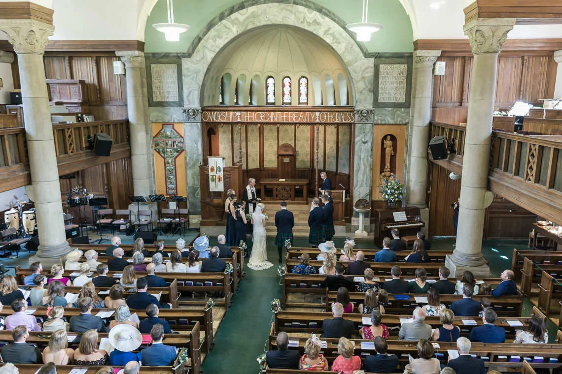 View of Colinton Parish Church from the balcony during ceremony