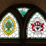 stained glass Ramsay coat of arms in The Chapel