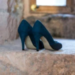 bride's blue suede shoes