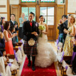 recessional from the chapel as the newlyweds walk up the aisle