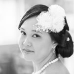 Chinese bride black and white portrait