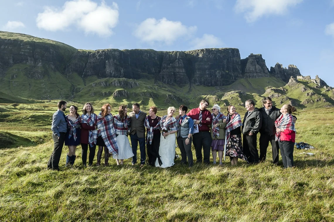 family and friends group photo Quiraing Skye