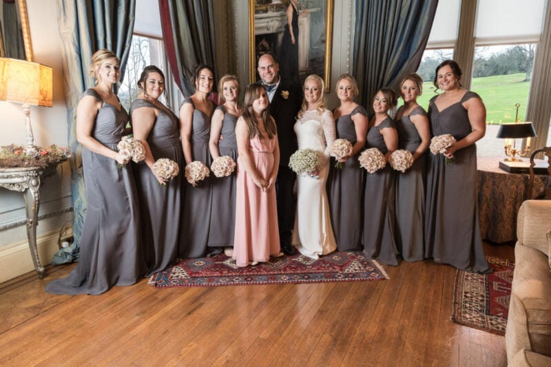 Drawing Room newlyweds and bridesmaids