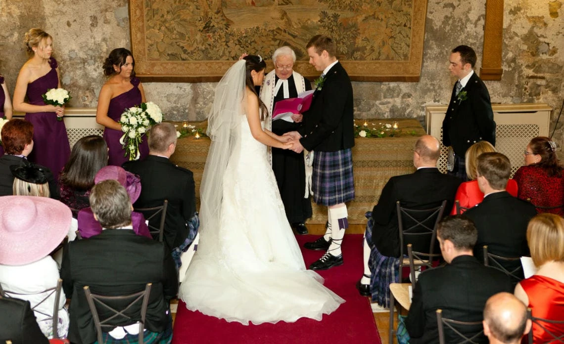 exchange of vows in the Auld Keep