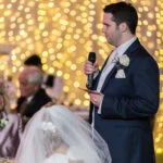 groom delivers his speech in The Pavilion