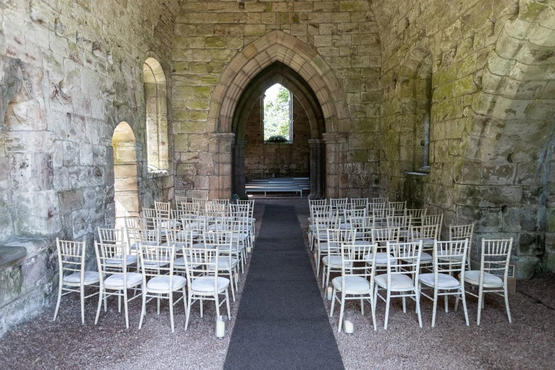 view inside the church before guests arrive