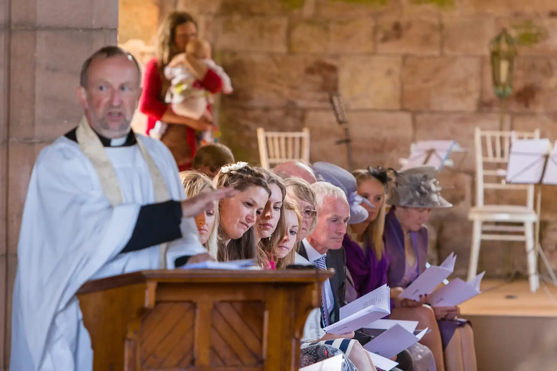 guests listen during the sermon