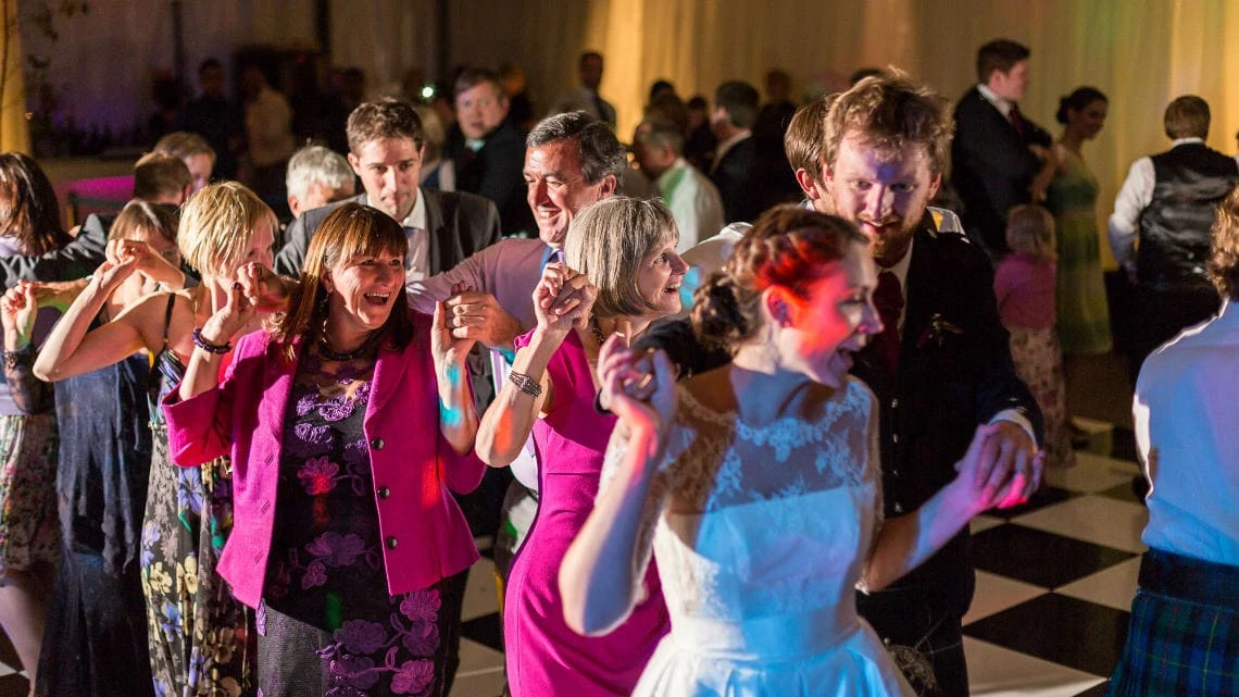 ceilidh dancing in the marquee