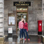 same-sex couple outside CIty Chambers Registry Office