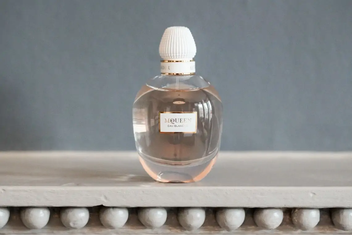 Detailed photo of perfume bottle by McQueen