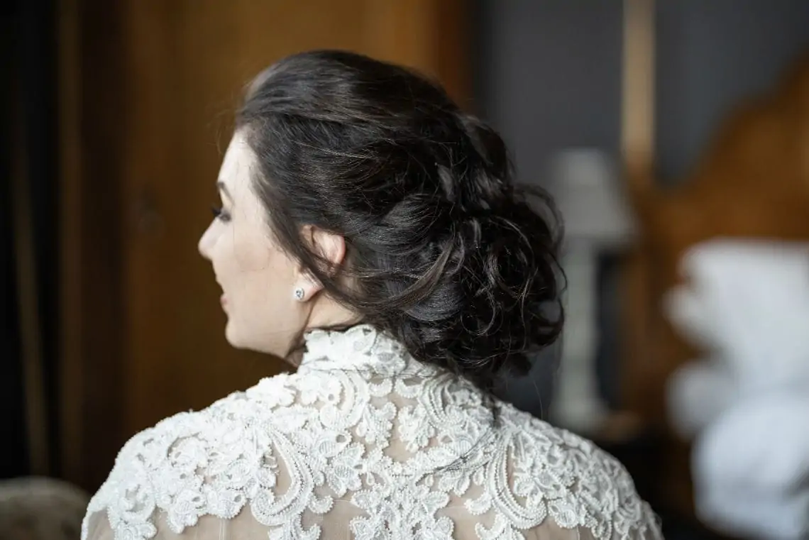 Photo of bride's hair from the back