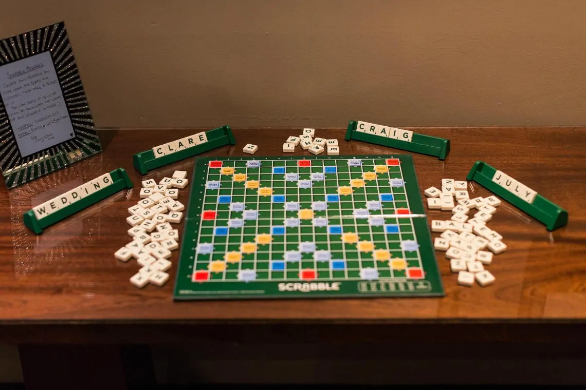 Scrabble board for wedding