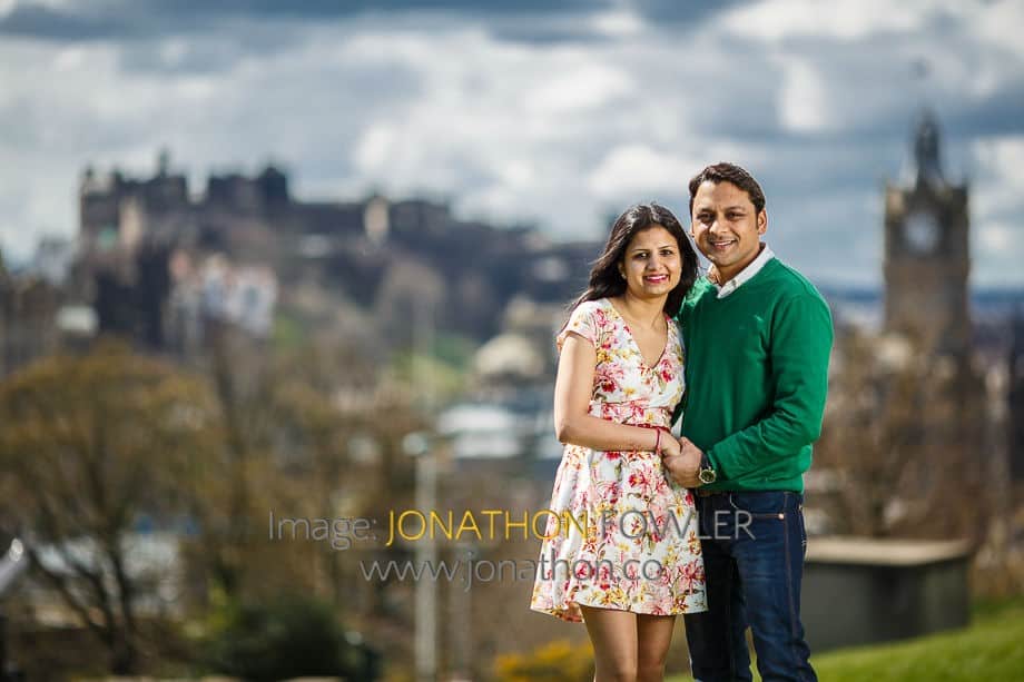 Engagement photos in Edinburgh at The Scottish Parliament and Calton Hill