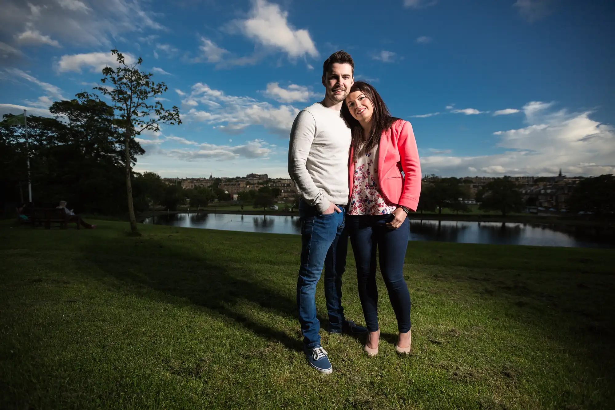 Engagement photoshoot at Inverleith Park with Lauren and Wayne