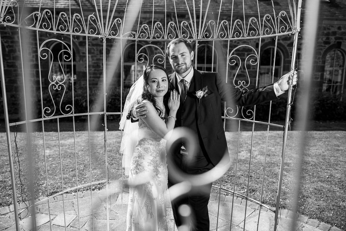 Eskmills Venue Wedding - Winnie and Jonathan in the birdcage