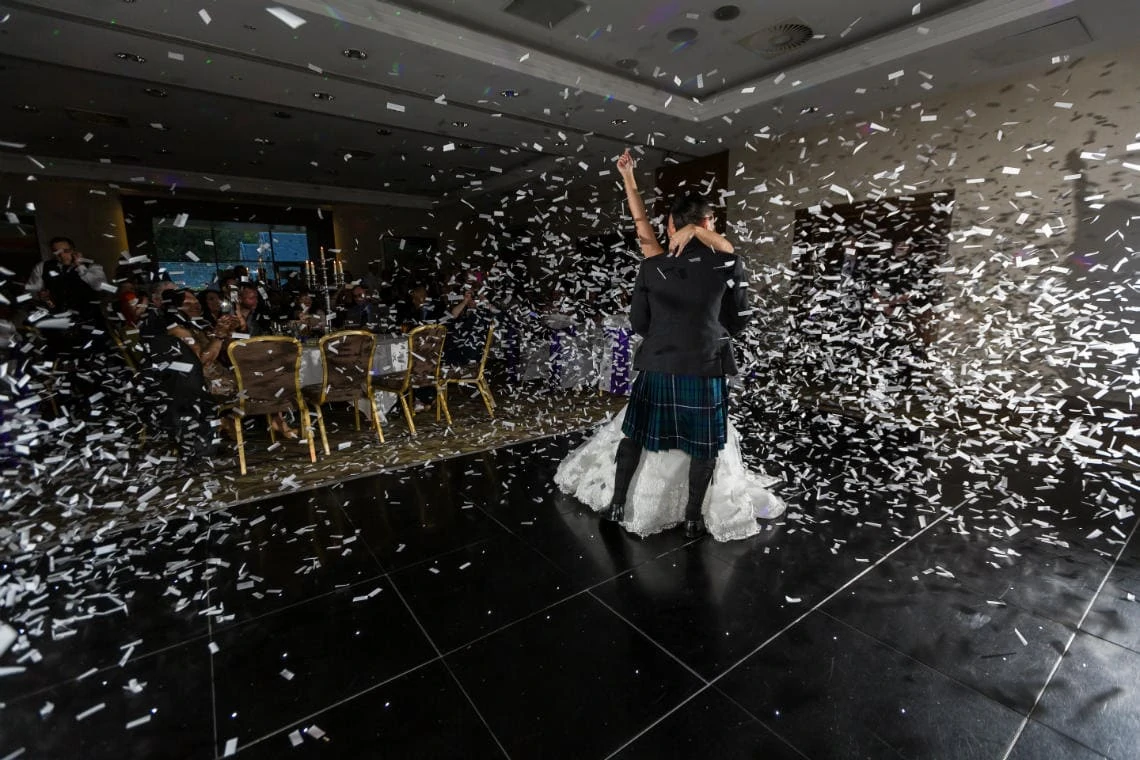 Norton House Hotel Garden Suite confetti cannon during the first dance