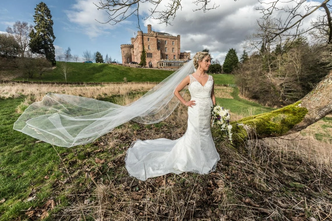 Gardens - bridal veil photo with castle in the background