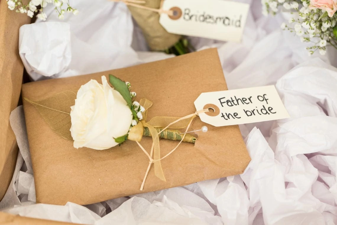 father of the bride white rose buttonhole