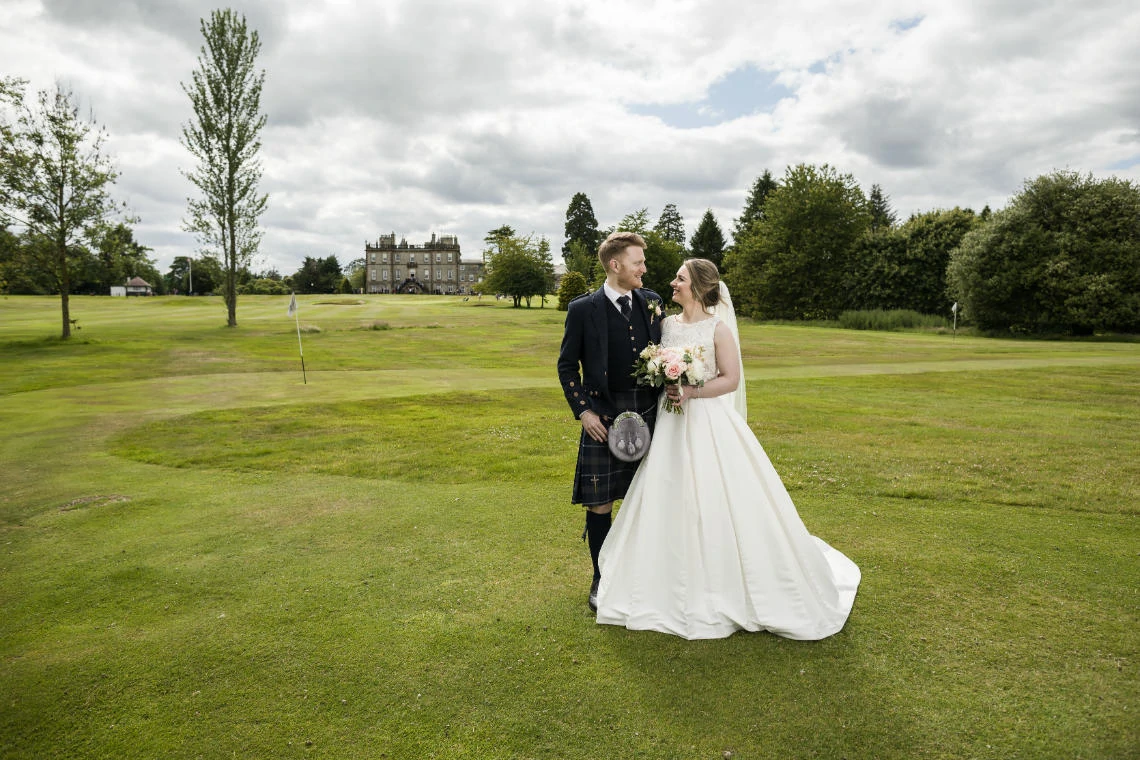 Golf course and grounds - newlywed wide angle shot
