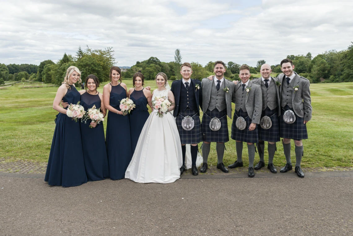 Golf course and grounds - wedding party group photo
