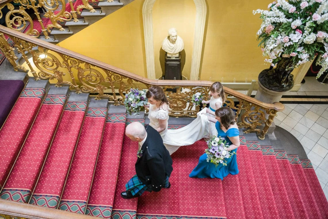 Grand Staircase bridal party processional