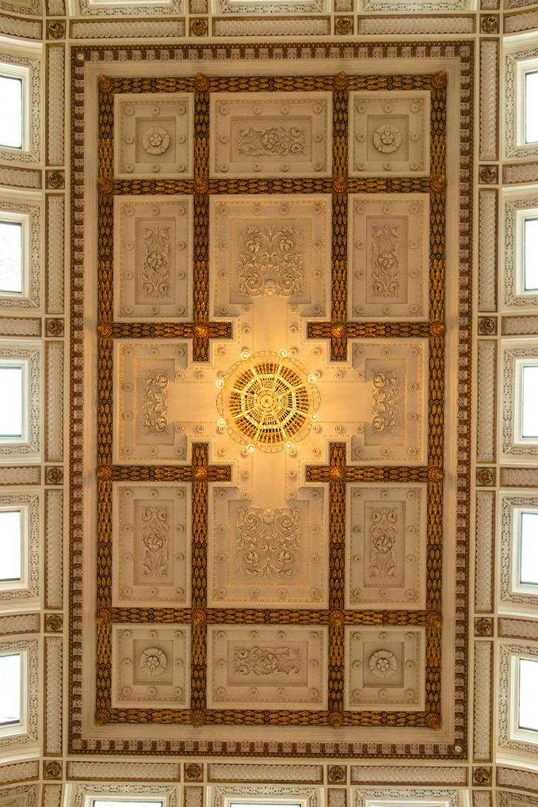RCPE Great Hall ornate ceiling