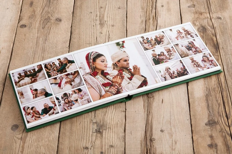 Wedding album with pages spread