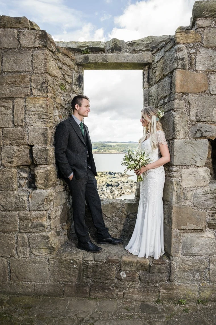 Newlyweds at Inchcolm Abbey