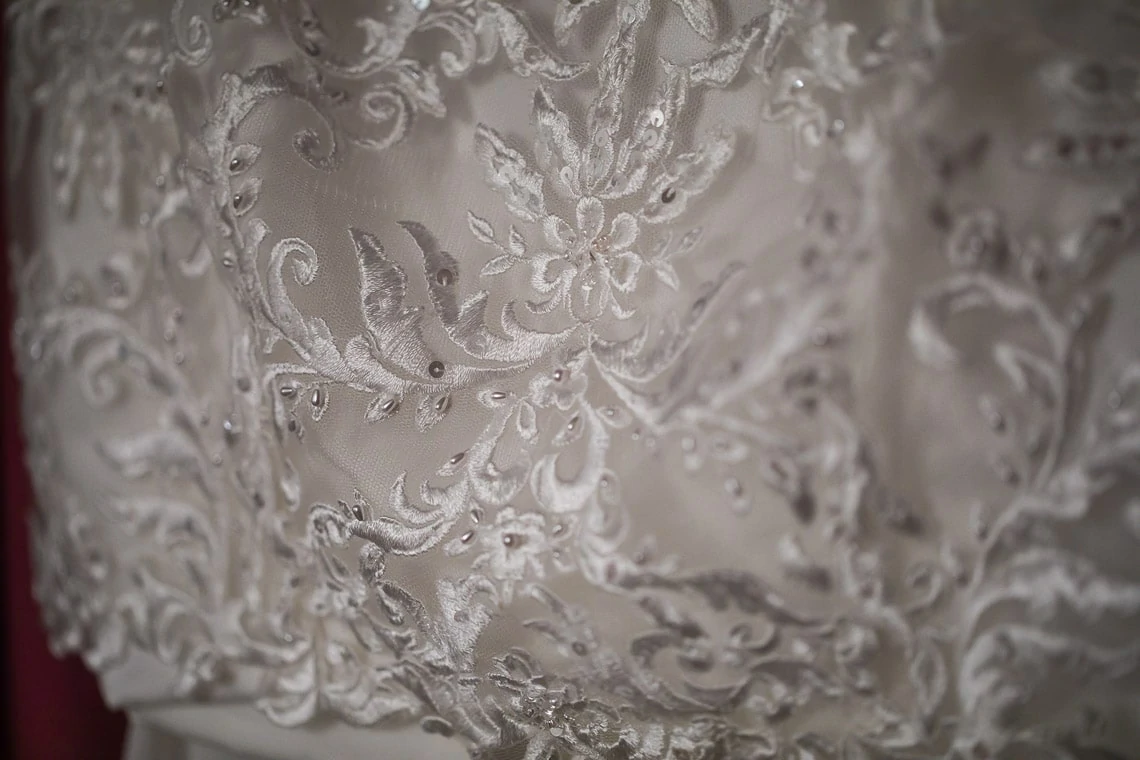 bride's dress lace details