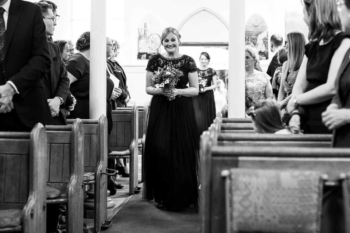 Liberton Kirk processional bridesmaid
